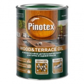 PINOTEX WOOD & TERRACE OIL масло деревозащитное для терасс и садовой мебели, бесцветный (1л)