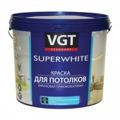 VGT SUPERWHITE ВД-АК-2180 КРАСКА ДЛЯ ПОТОЛКОВ акриловая, супербелая, глубокоматовая (7кг)
