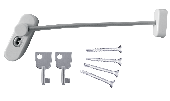 SL-04_White DORF, Блокирующий замок для пвх окон, с тросиком и ключом (2ключа), белый (1кор-20 шт)